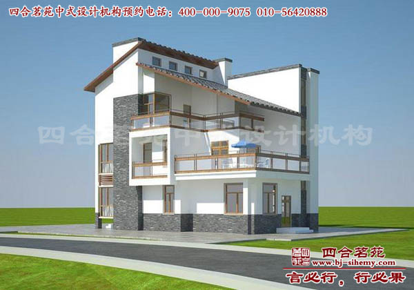 別墅四合院全景圖(2) 別墅四合院的整體外觀圖